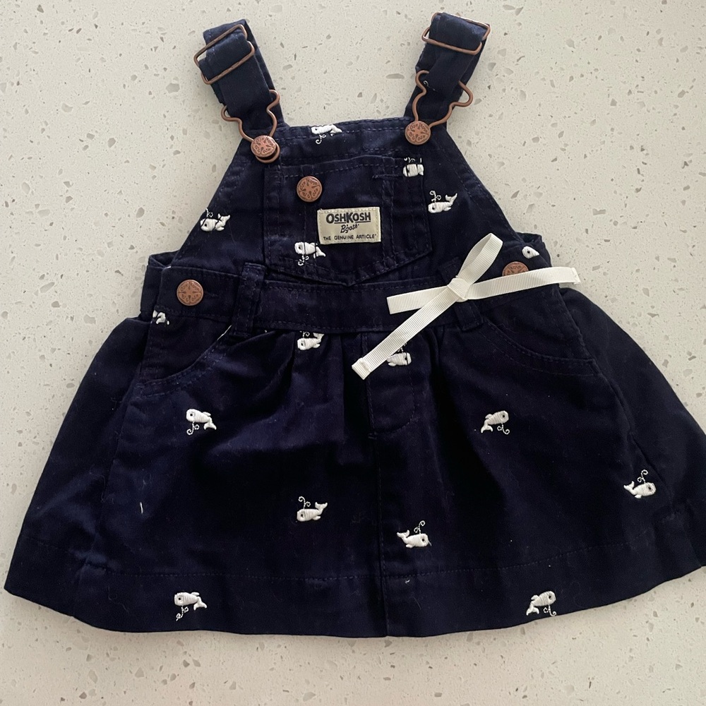 OshKosh B'gosh Navy Whale Print Overalls